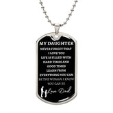 MY DAUGHTER - LOVE DAD - Graphical Dog Tag & Ball Chain (w/small graphic)