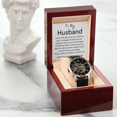 TO MY HUSBAND - Men's Openwork Watch + MC (White background)