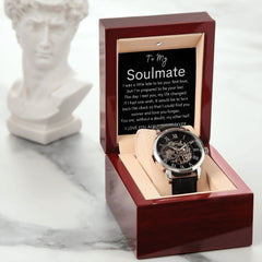 TO MY SOULMATE - Men's Openwork Watch + MC (Black background)