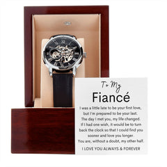TO MY FIANCE - Men's Openwork Watch + MC (White background)