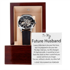 TO MY FUTURE HUSBAND - Men's Openwork Watch + MC (White background)
