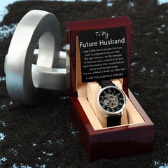 TO MY FUTURE HUSBAND - Men's Openwork Watch + MC (Black background)