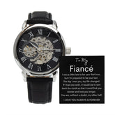 TO MY FIANCE - Men's Openwork Watch + MC (Black background)