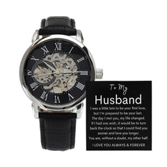 TO MY HUSBAND - Men's Openwork Watch + MC (Black background)