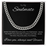 TO MY SOULMATE - Eternal - Cuban Link Chain (Black background)