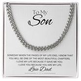 TO MY SON - Love Dad - Cuban Link Chain (White background)