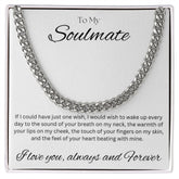 TO MY SOULMATE - One Wish - Cuban Link Chain (White background)