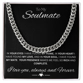 TO MY SOULMATE - In You - Cuban Link Chain (Black background)