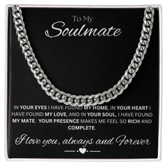 TO MY SOULMATE - In You - Cuban Link Chain (Black background)