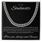 TO MY SOULMATE - One Wish - Cuban Link Chain (Black background)