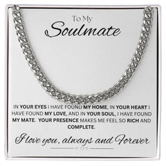 TO MY SOULMATE - In You - Cuban Link Chain (White background)