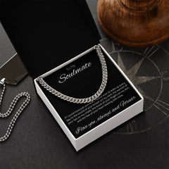 TO MY SOULMATE - One Wish - Cuban Link Chain (Black background)