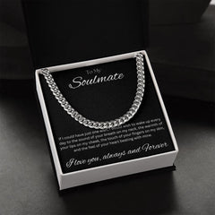 TO MY SOULMATE - One Wish - Cuban Link Chain (Black background)