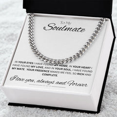 TO MY SOULMATE - In You - Cuban Link Chain (White background)