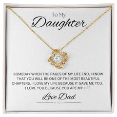 TO MY DAUGHTER - LOVE DAD - Love Knot Necklace (White background)