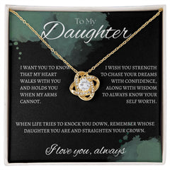 TO MY DAUGHTER - I LOVE YOU ALWAYS - Love Knot Necklace