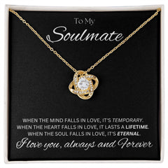 TO MY SOULMATE - Eternal - Love Knot Necklace (Black background)