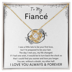 TO MY FIANCE - My Other Half - Love Knot Necklace (White background)