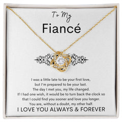 TO MY FIANCE - Your Last - Love Knot Necklace (White background)