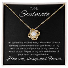 TO MY SOULMATE - One Wish - Love Knot Necklace (Black background)