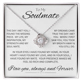 TO MY SOULMATE - My Missing Piece - Love Knot Necklace (White background)