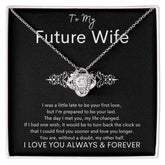 TO MY FUTURE WIFE - Your Last - Love Knot Necklace (Black background)