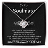 TO MY SOULMATE - Your Last - Love Knot Necklace (Black background)
