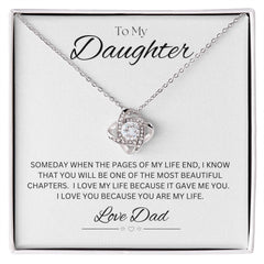TO MY DAUGHTER - LOVE DAD - Love Knot Necklace (White background)