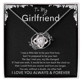 TO MY GIRLFRIEND - My Other Half - Love Knot Necklace (Black background)