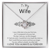 TO MY WIFE - Your Last - Love Knot Necklace (White background)