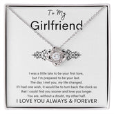 TO MY GIRLFRIEND - Your Last - Love Knot Necklace (White background)
