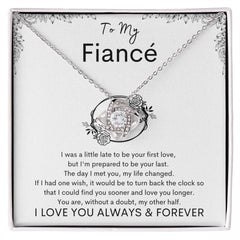 TO MY FIANCE - My Other Half - Love Knot Necklace (White background)