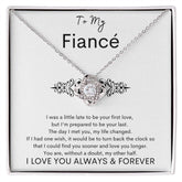 TO MY FIANCE - Your Last - Love Knot Necklace (White background)