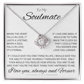 TO MY SOULMATE - Eternal Gift - Love Knot Necklace (White background)