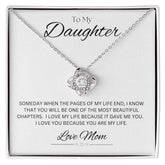 TO MY DAUGHTER - LOVE MOM - Love Knot Necklace (White background)