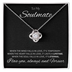 TO MY SOULMATE - Eternal - Love Knot Necklace (Black background)
