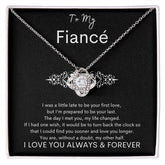 TO MY FIANCE - Your Last - Love Knot Necklace (Black background)