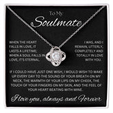 TO MY SOULMATE - Eternal Wish - Love Knot Necklace (Black background)