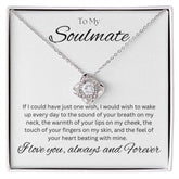 TO MY SOULMATE - One Wish - Love Knot Necklace (White background)