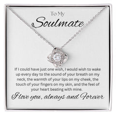 TO MY SOULMATE - One Wish - Love Knot Necklace (White background)