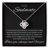TO MY SOULMATE - One Wish - Love Knot Necklace (Black background)