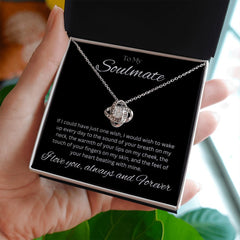 TO MY SOULMATE - One Wish - Love Knot Necklace (Black background)