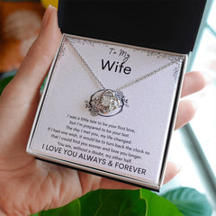 TO MY WIFE - My Other Half - Love Knot Necklace (White background)