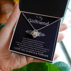 TO MY GIRLFRIEND - Your Last - Love Knot Necklace (Black background)