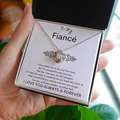 TO MY FIANCE - Your Last - Love Knot Necklace (White background)