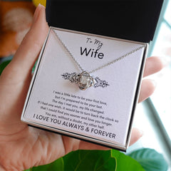 TO MY WIFE - Your Last - Love Knot Necklace (White background)