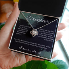 TO MY DAUGHTER - I LOVE YOU ALWAYS - Love Knot Necklace