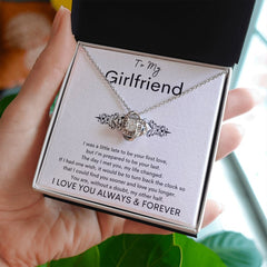 TO MY GIRLFRIEND - Your Last - Love Knot Necklace (White background)