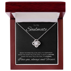 TO MY SOULMATE - Eternal - Love Knot Necklace (Black background)