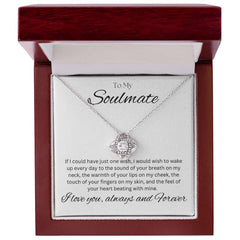 TO MY SOULMATE - One Wish - Love Knot Necklace (White background)